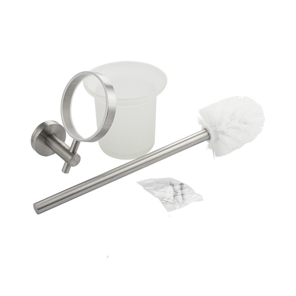 GFmark - Ёрш для унитаза, стеклянный, с креплением к стене, из нержавеющей стали, код: 80162  - Вид №3