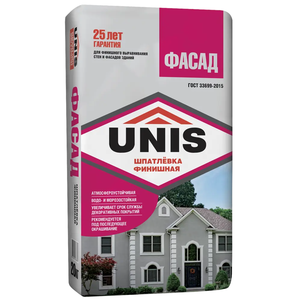 Шпатлевка цементная финишная Unis Фасад 20кг STLM-2189524