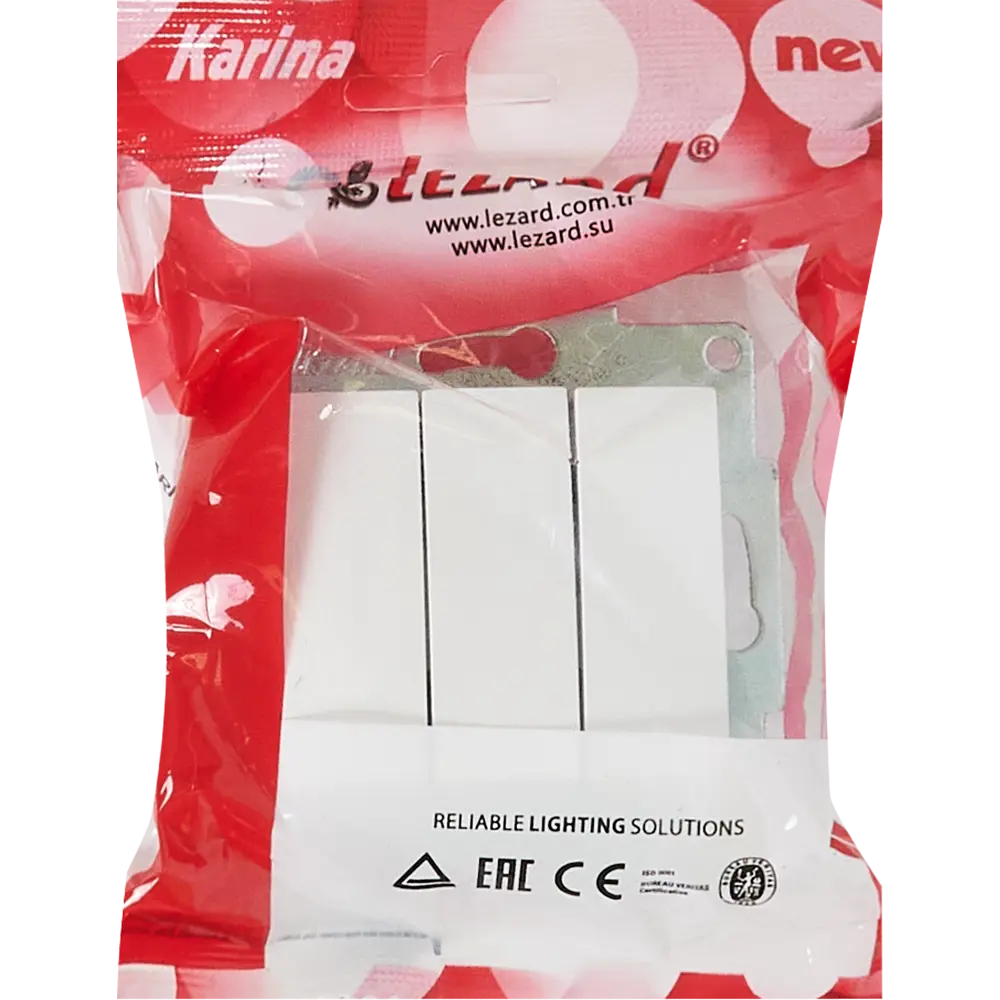 Выключатель Lezard Karina 3 клавиши цвет белый 84410671 STLM-2183103 - Вид №6