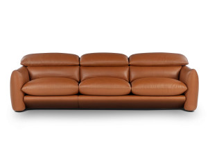 Кожаный диван с подголовником на 4 места