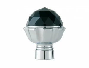 033245.N00.50 Ручка для душевой системы с черным кристаллом swarovski Яркий хром