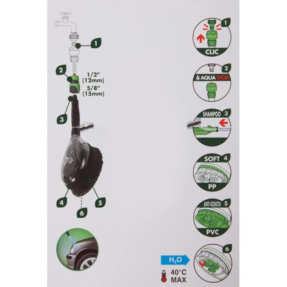 Щётка вращающаяся Geolia с коннектором, 1/2"-5/8" Santreyd STLM-2073584 - Вид №5