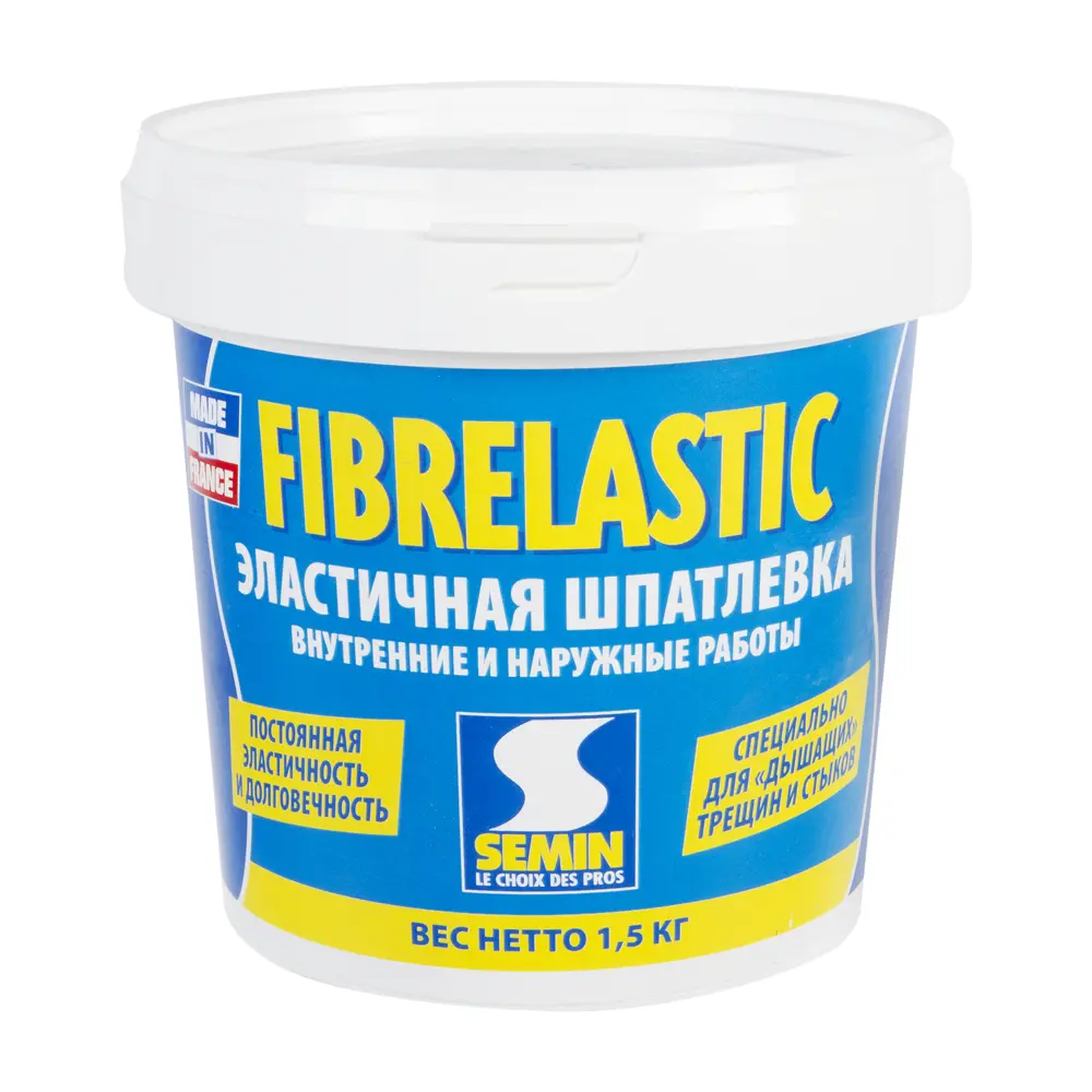 Шпаклёвка эластичная Semin Fibrelastic, 1.5 кг 10043178 STLM-2092350
