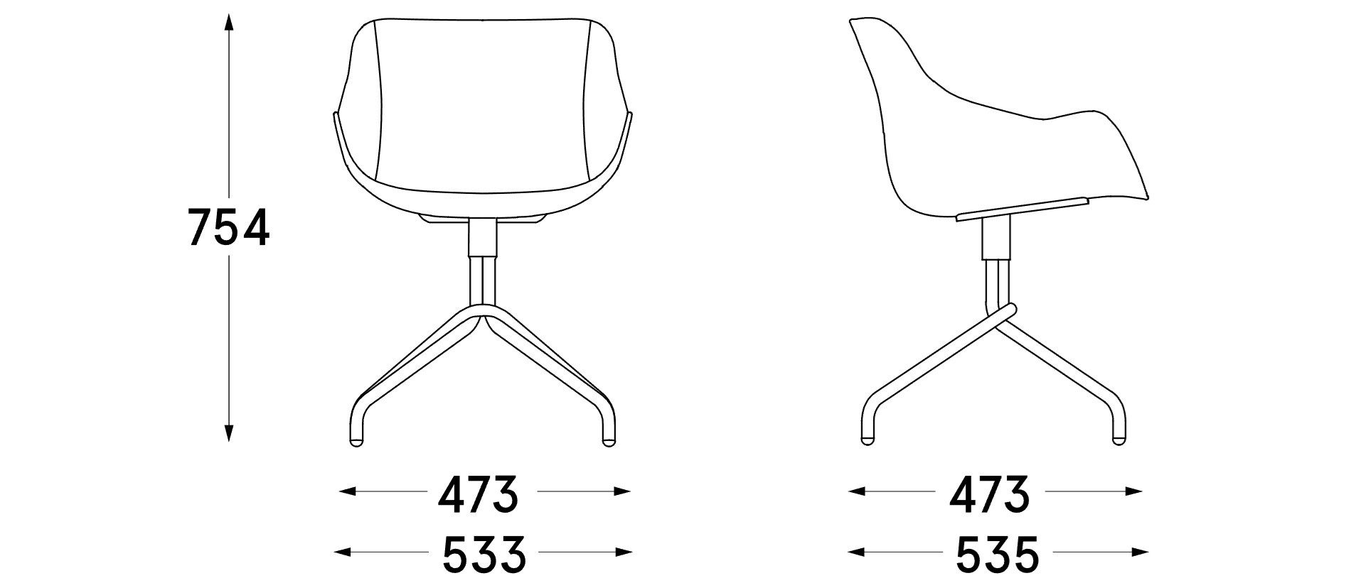 Вращающееся кресло из полипропилена с подлокотниками MDD Baltic ARCH-00095572 - Вид №11