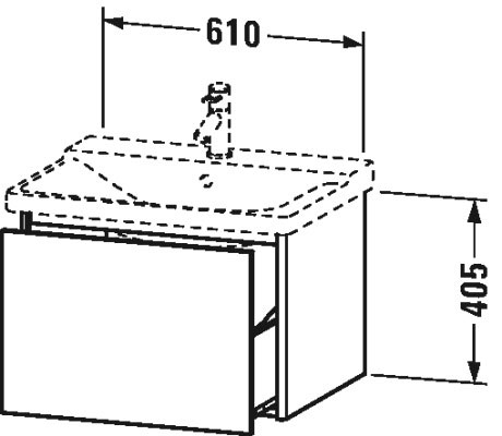 XS408004949 Тумбочка подвесная XSquare #XS4080 610 x 473 мм Графит матовый, декор Duravit - Вид №1