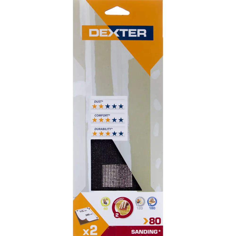 Абразивная сетка Dexter P80 для шлифовки дерева и окрашенных поверхностей 18784085 STLM-0012695 - Вид №3
