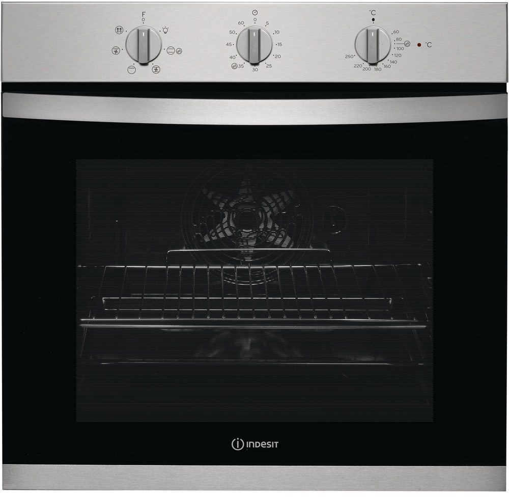 IFW 3534 H IX Встраиваемые электрические духовки / 59.5х59.5x55.1 см, 71 л, гриль, 6 режимов; механическое управление; поворотные переключатели; таймер; очистка паром diamond clean, нержавеющая сталь Indesit Santreyd 