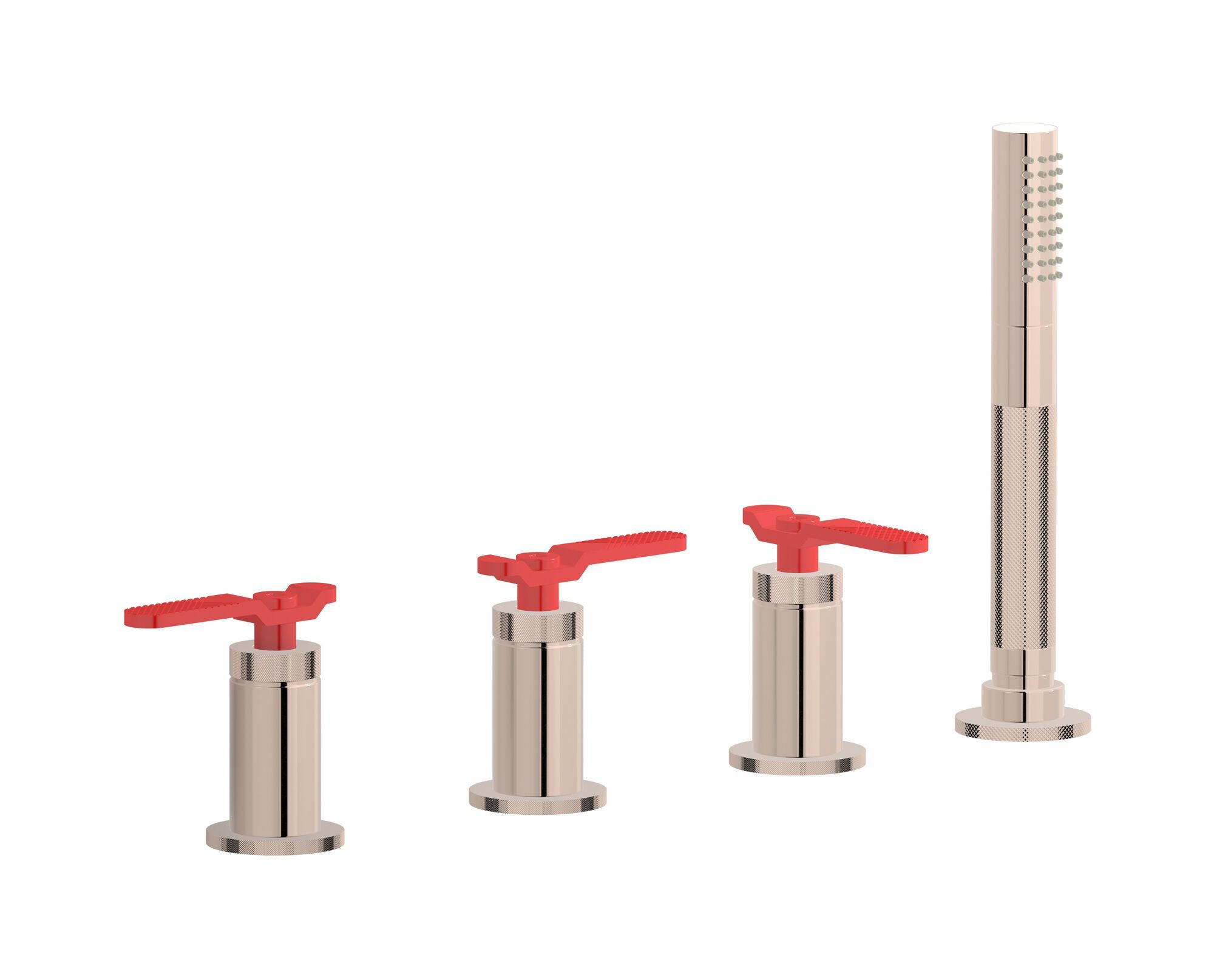 Встраиваемый смеситель для ванны с 4 отверстиями и ручным душем IB Bold ARCH-00081508 - Вид №19