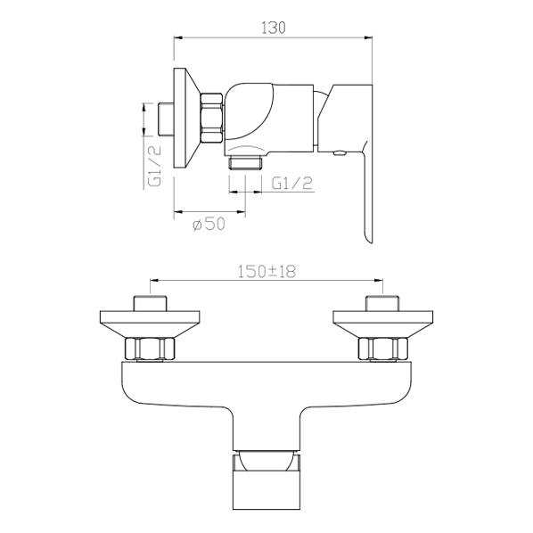 35-06P OLIMP black  Смеситель для душа  ARGO kran 3506polimpblack - Вид №1