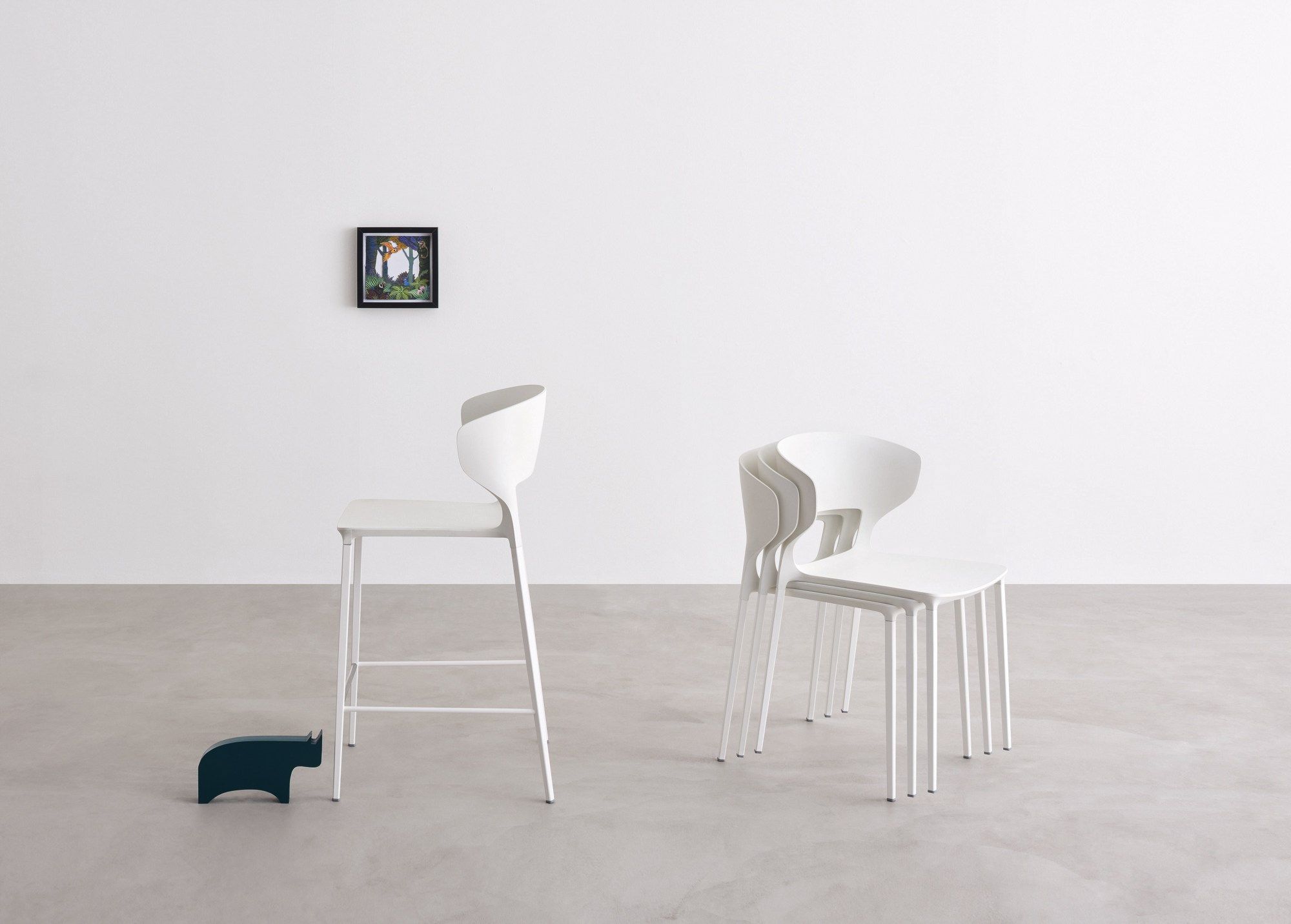 Полиуретановый высокий стул с подставкой для ног Desalto Koki ARCH-00146703 - Вид №1