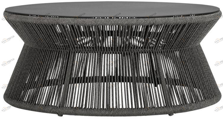 JANUS et Cie Круглый журнальный столик из морского троса и алюминия Knot sun-id-1437273