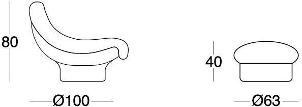 Longhi Вращающееся кресло из дакрона с подставкой для ног Bellagio – in&out collection X 125 - Вид №9