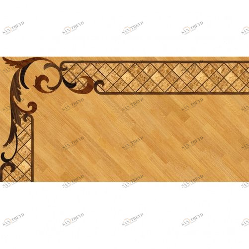 Художественный паркет Da Vinci Паркетный Бордюр 26-117 Орех Европейский (Грецкий) Селект (Гладкая) 1000х200 мм 26011117