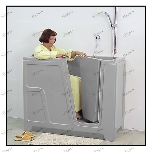 Ванна с дверцей Akcjum ODA 150-68-RH-SE сидячая правосторонняя серая ODA15068RHSE