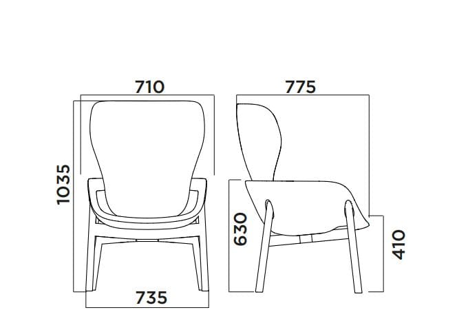 Тканевое кресло с подлокотниками Infiniti Peb ARCH-00016069 - Вид №3