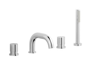 Смеситель для ванны с 4 отверстиями и ручным душем