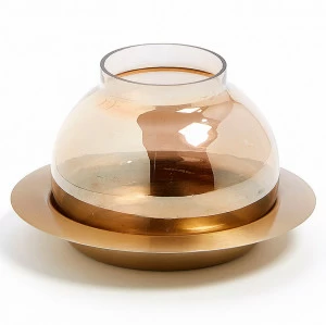 Подсвечник стеклянный на 1 свечу золотой Crayte от La Forma LA FORMA CRAYTE 342985 Золото;прозрачный