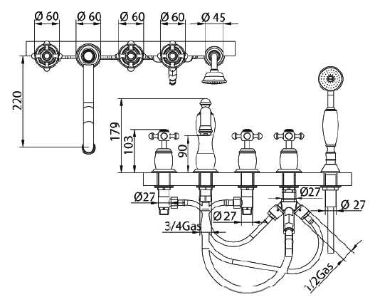 616640YY06 Смеситель Bandini Antica Santreyd - Вид №1