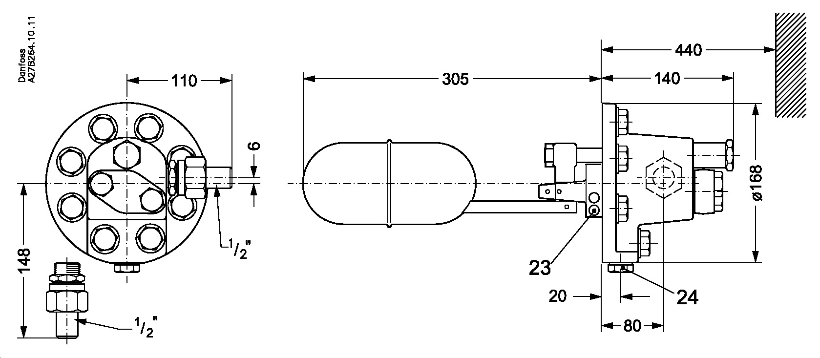 Danfoss SV — поплавковые регуляторы SV 3 Клапан регулятор уровня 027B2023  - Вид №7