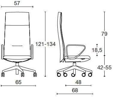 Diemme Поворотное кресло руководителя из ткани с высокой спинкой Velvet sun-id-1477293 - Вид №5