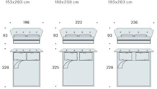 Saba Italia Двуспальная кровать из ткани с мягким изголовьем New york sun-id-1374392 - Вид №4