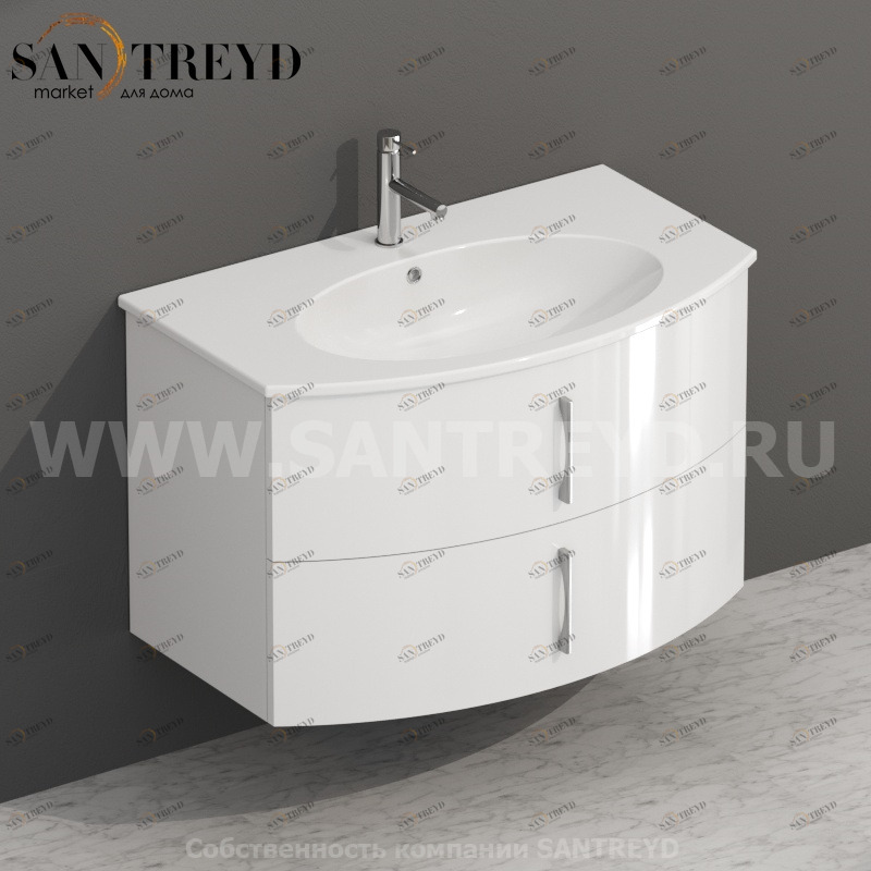 MDMC80Y066 Тумба с двумя ящиками 78 см белая Globo 4ALL Италия Ceramica Globo