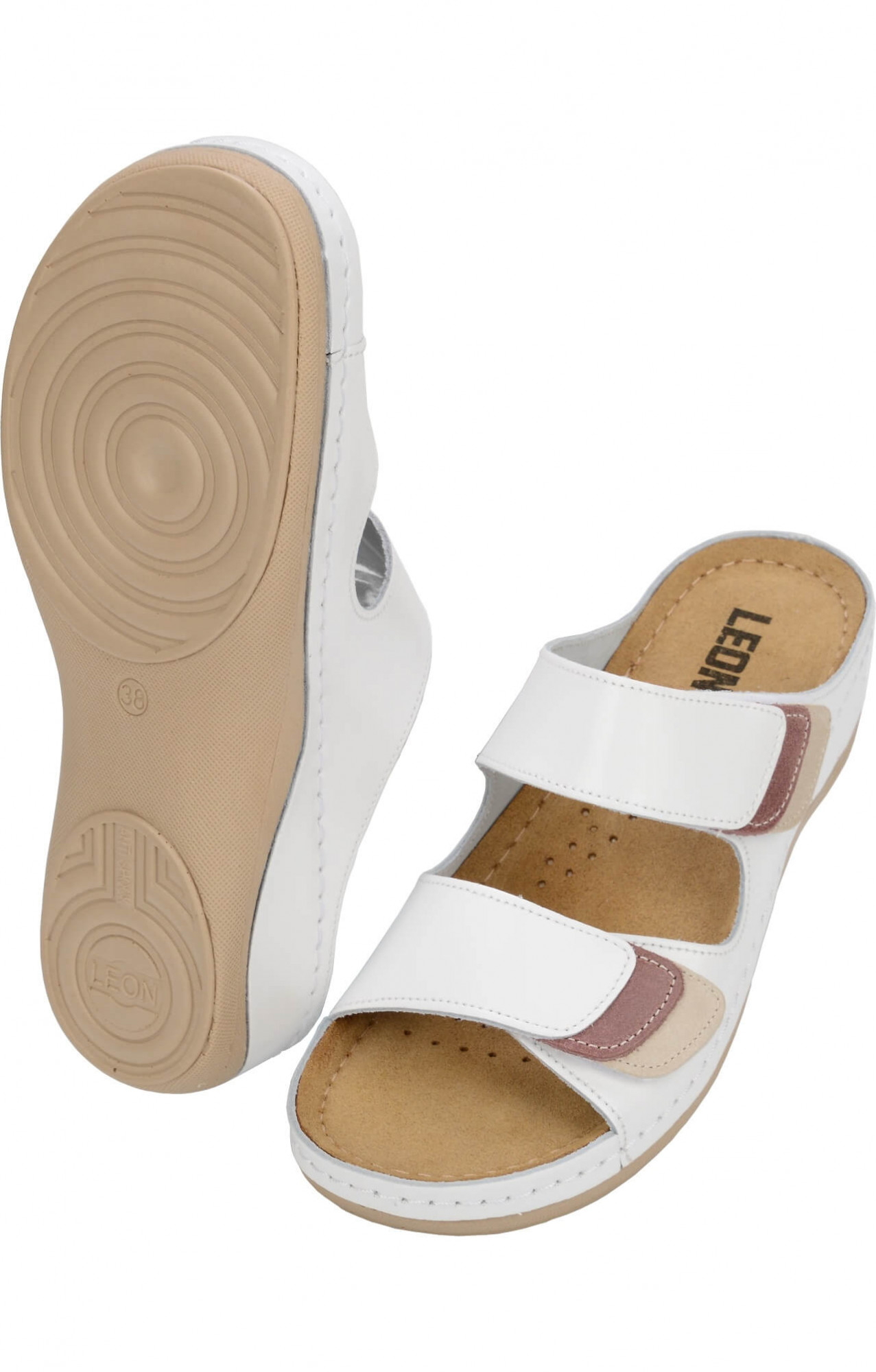 62377 Сандалии "Leon" женские белые LEON  Врач  размер 38 