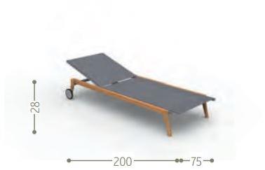 Talenti Штабелируемый садовый кушетка из текстиля Moon teak Monteklet - Вид №3