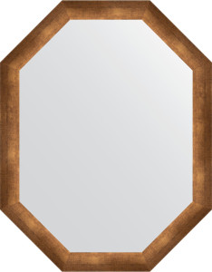 BY 7080 Зеркало в багетной раме - состаренная бронза 66 mm EVOFORM Octagon