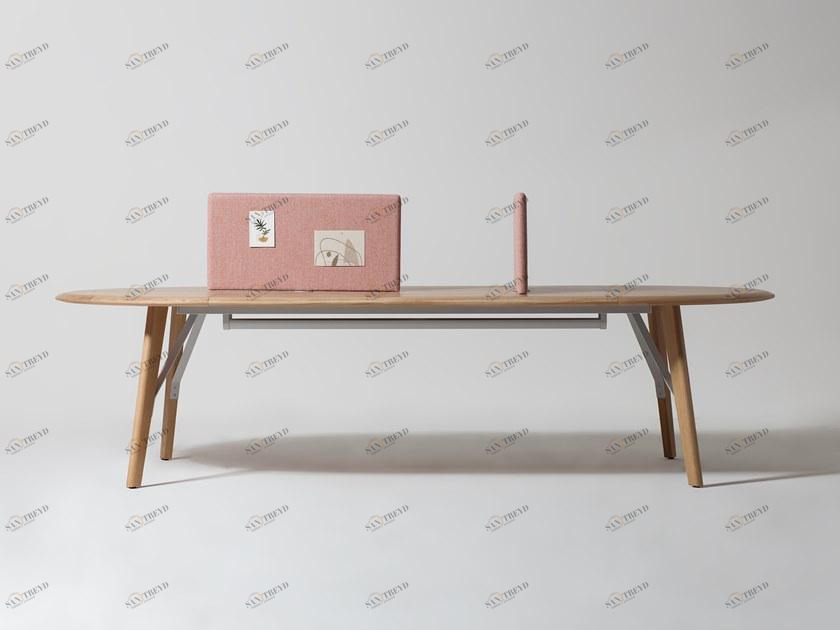 Manerba Дубовый стол с разделительными панелями и системой управления кабелями sun-id-1453016