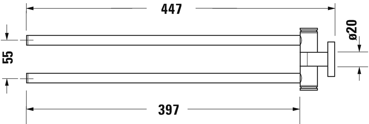 009922..00 Полотенцедержатель D-Code #009922 48 мм Хром Duravit - Вид №1