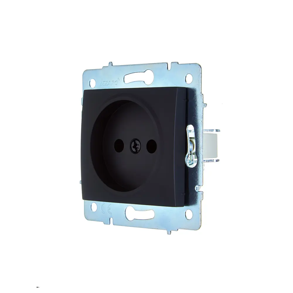 Розетка встраиваемая Lezard Asti без заземления цвет черный бархат STLM-2095379 - Вид №1