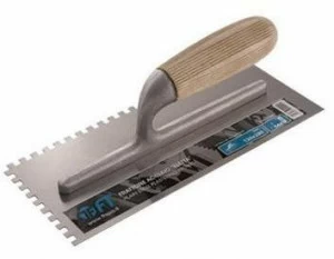 FT Мастерок стальной с зубчатой ​​деревянной ручкой