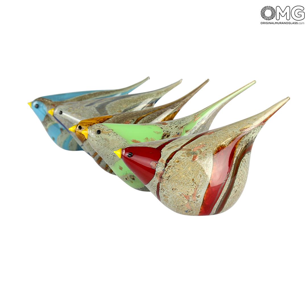 4645 ORIGINALMURANOGLASS Фигурка Голубой воробей - муранское стекло OMG 13 см  - Вид №1