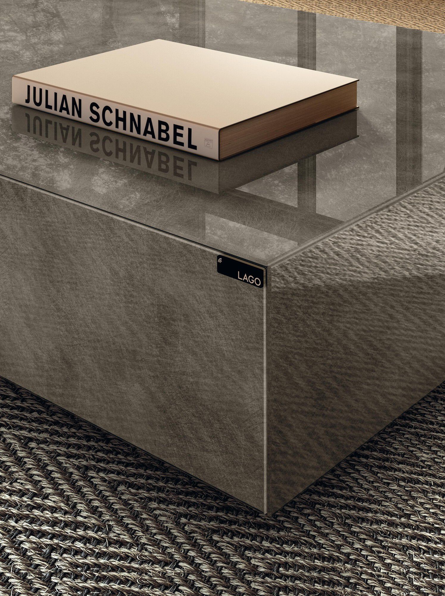 Прямоугольный стеклянный журнальный столик с отсеком для хранения Lago ARCH-00128171 - Вид №2