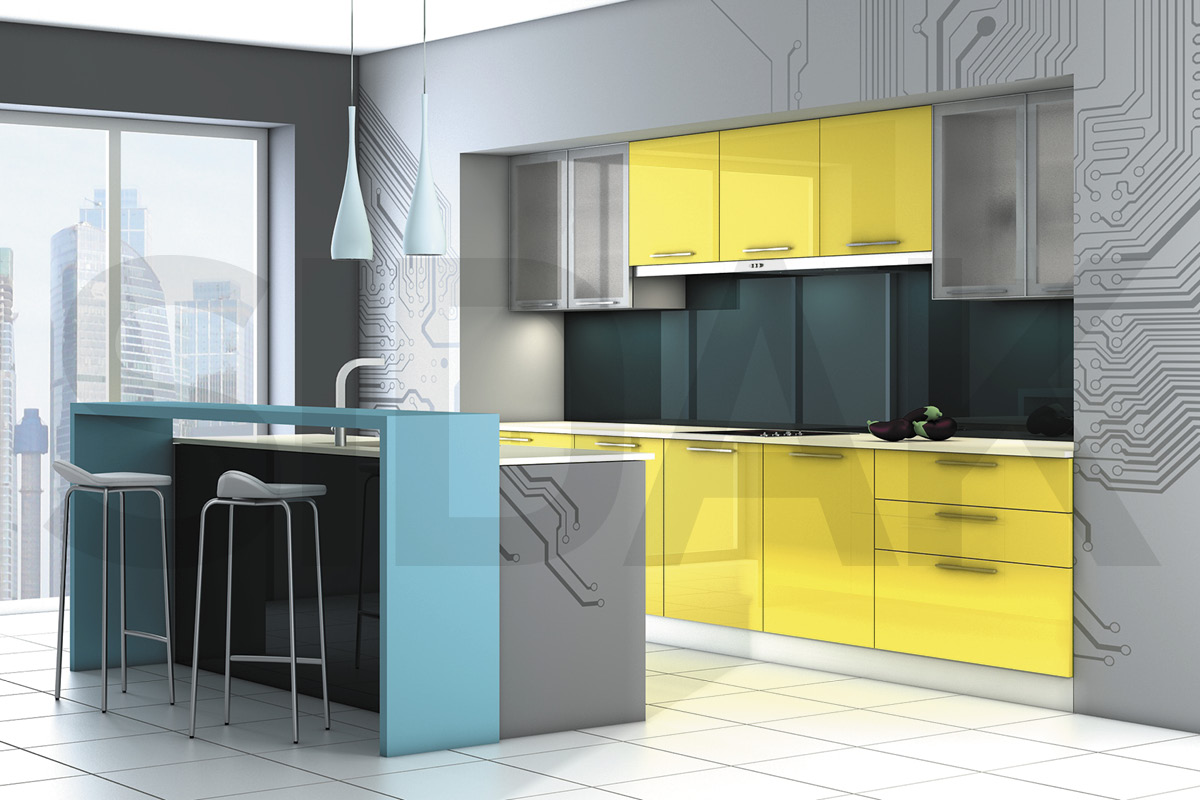 Фасады для кухни Модерн Фрезеровка «Модерн» 701 Деним SIDAK SIST2765-502 - Вид №1