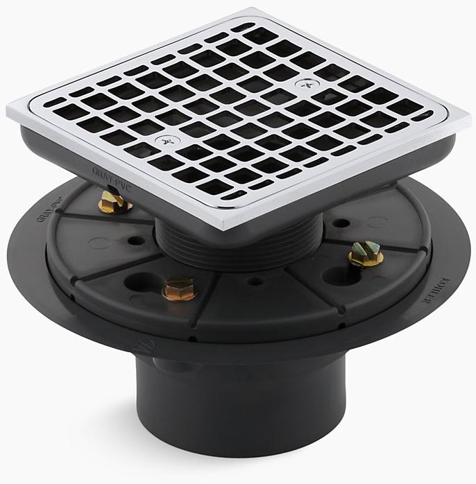 KOHLER Водоотводящий желоб ClearFlo  Square, облицованный плиткой K-9136-CP  - Вид №1