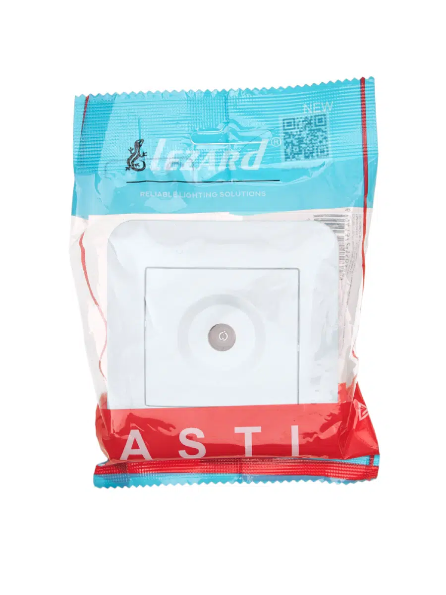 ASTI Розетка ТВ проходная белая LEZARD 7081-0202-129