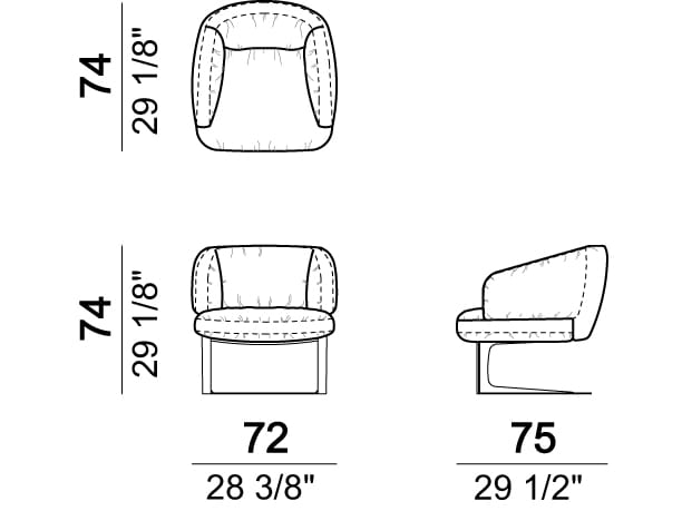 Кожаное консольное кресло с подлокотниками Arketipo WARREN LIVING ARCH-00054145 - Вид №6