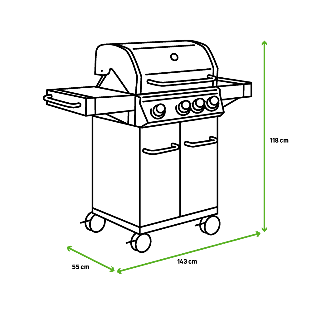 Газовый гриль Naterial Hudson 3 конфорки STLM-2129444 - Вид №28
