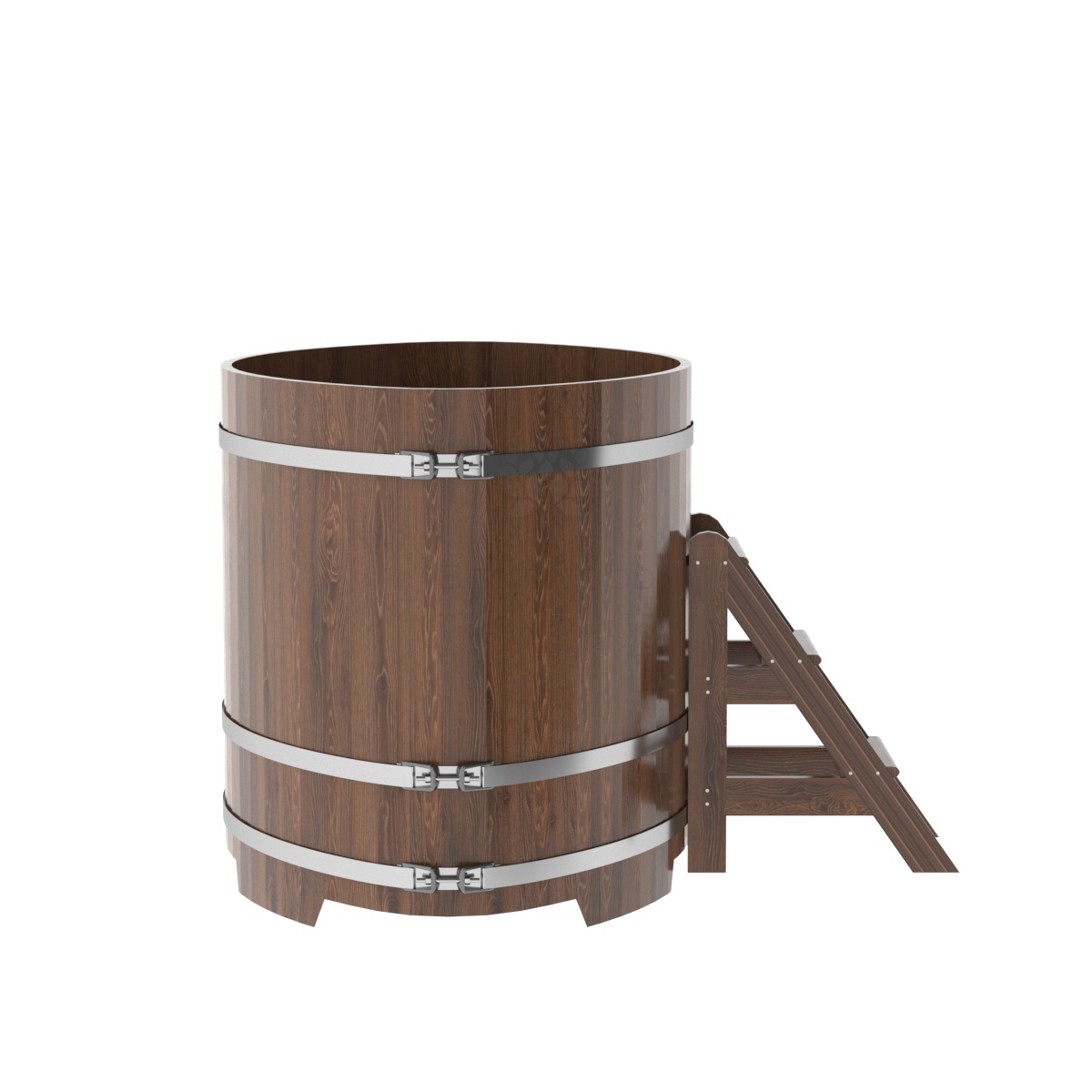 1331 Купель овальная из дуба 1,15х1,83х1,2 морёная Alyarus  - Вид №2