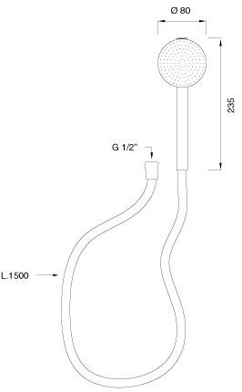Ceadesign Настенный ручной душ из нержавеющей стали с гибким Free ideas Fre 194 - Вид №1