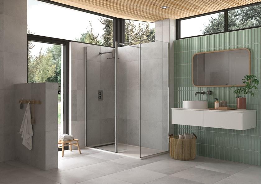 Flair Showers Душевая кабина с двумя стеклянными панелями и стабилизатором поперечной устойчивости Ayo Ayo10mwr70sc - Вид №1