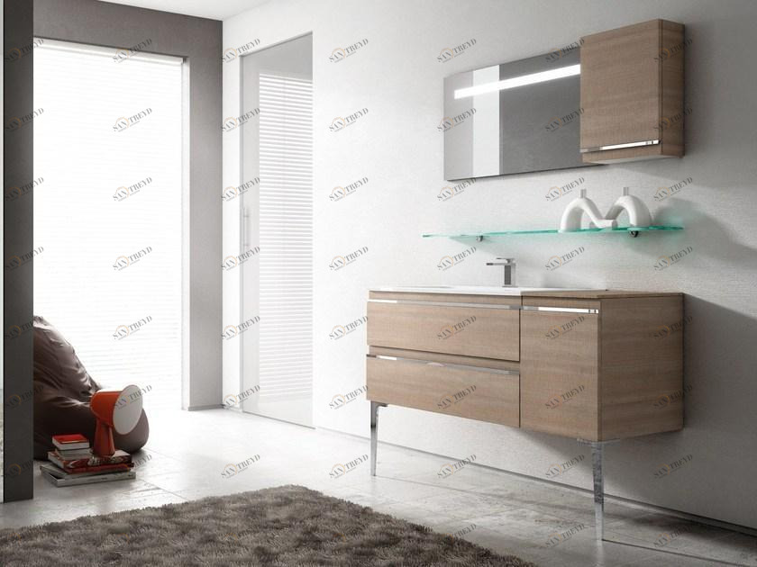 Ideagroup Тумба под умывальник с ящиками и зеркалом Mistral sun-id-1446182