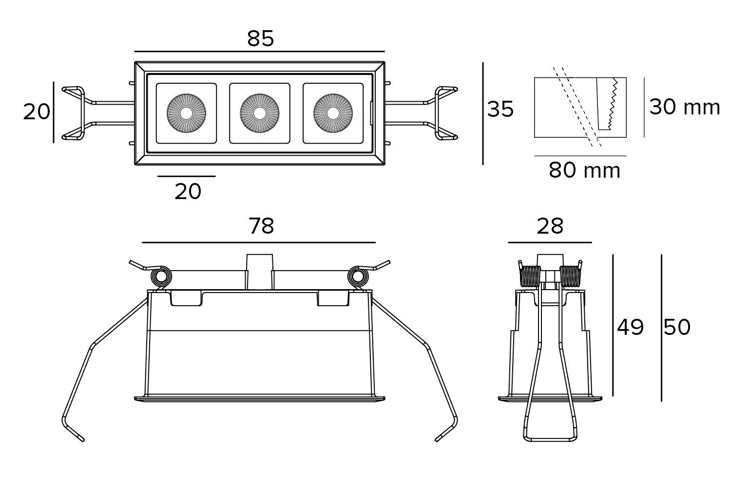 Несколько утопленных светодиодных прожекторов TARGETTI Oz ARCH-00115422 - Вид №3