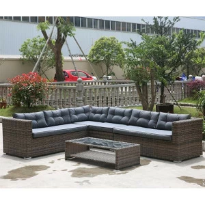 Мебель садовая мягкая коричневая, диван и столик на 4 персоны Gujo AFINA  130519 Коричневый