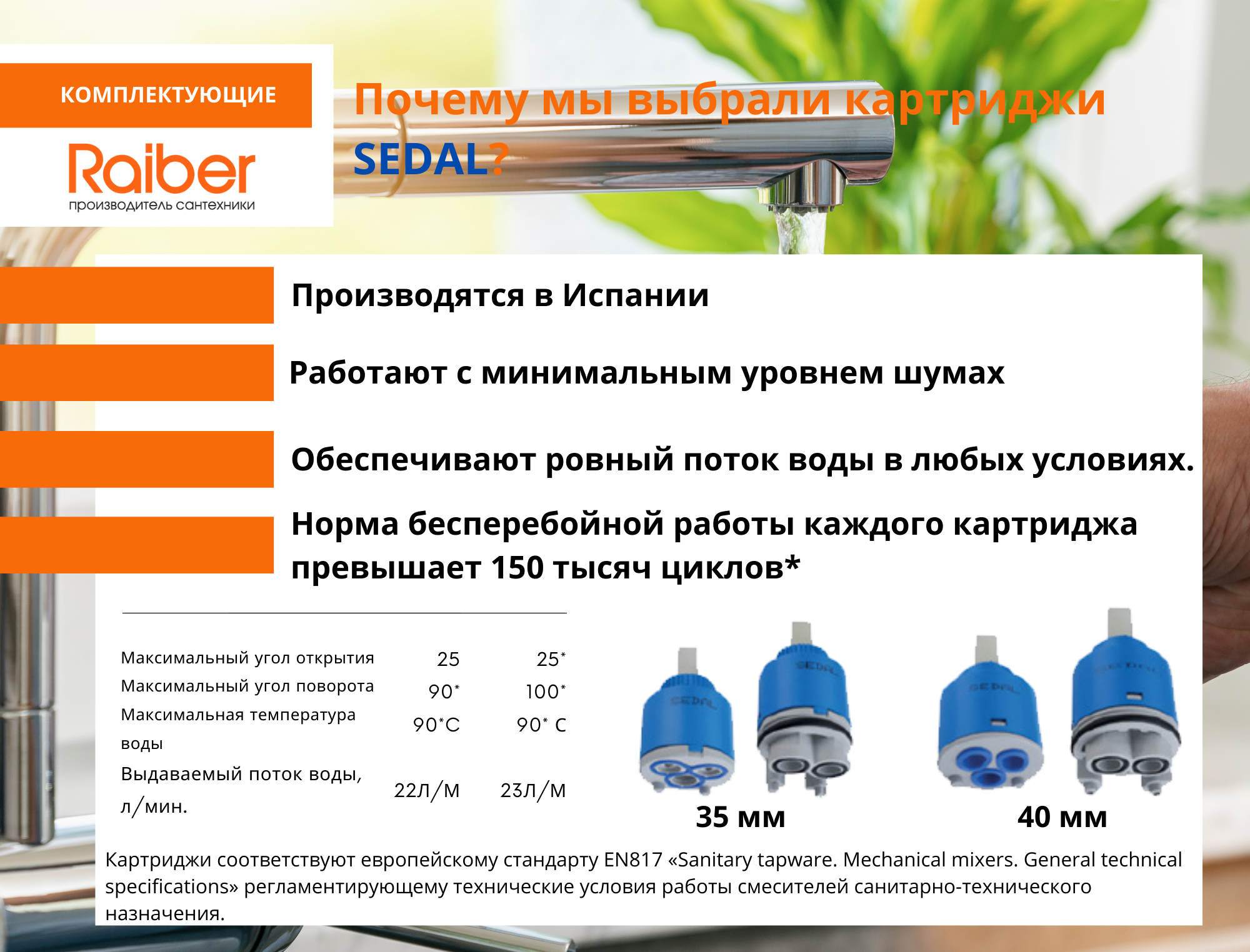 R1203 Смеситель для ванны однорычажный Raiber Dunis  - Вид №14