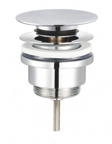 123600 000 00  Слив для умывальника с переливом или без него, двустворчатый клапан, h. 110 мм, хром Valentin Хром  - Вид №1