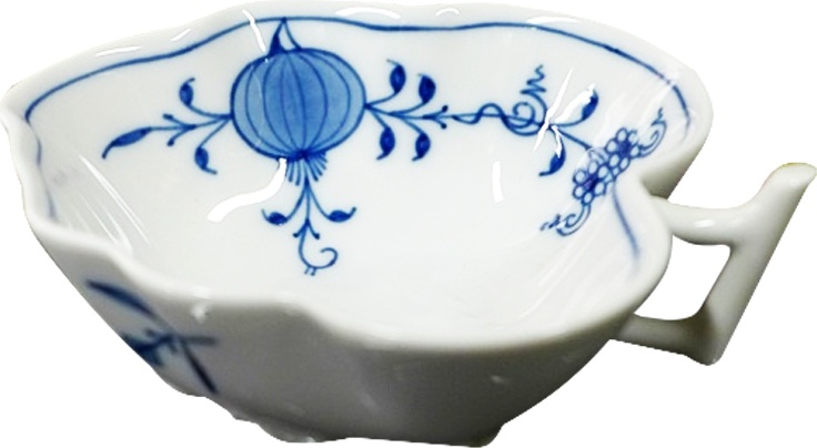 10565499 Meissen Блюдо-лист 10см "Луковый декор, стилизованный" Фарфор 