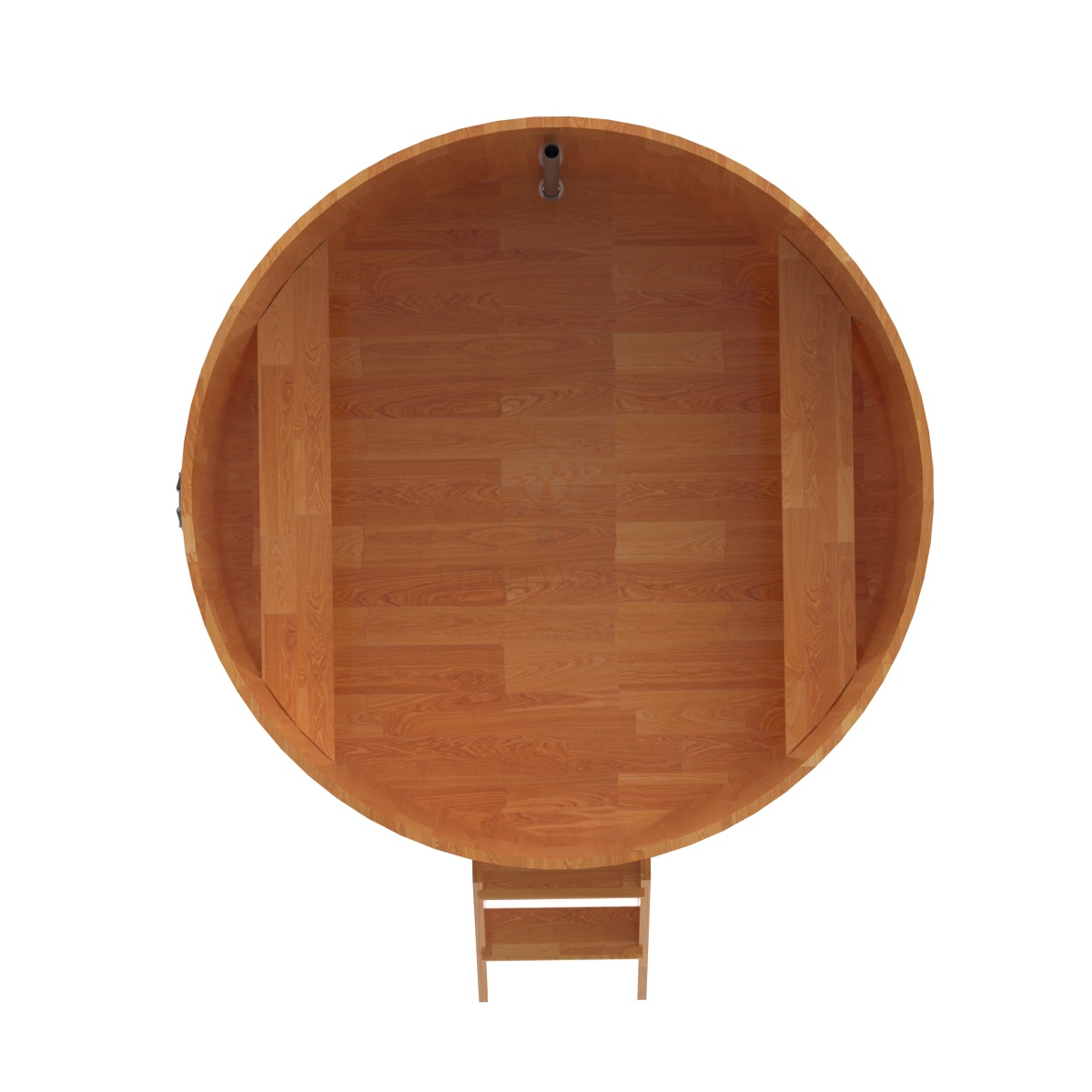 1555 Купель круглая из сращенных ламелей лиственницы d=1,80х1,0 натуральная Alyarus  - Вид №4